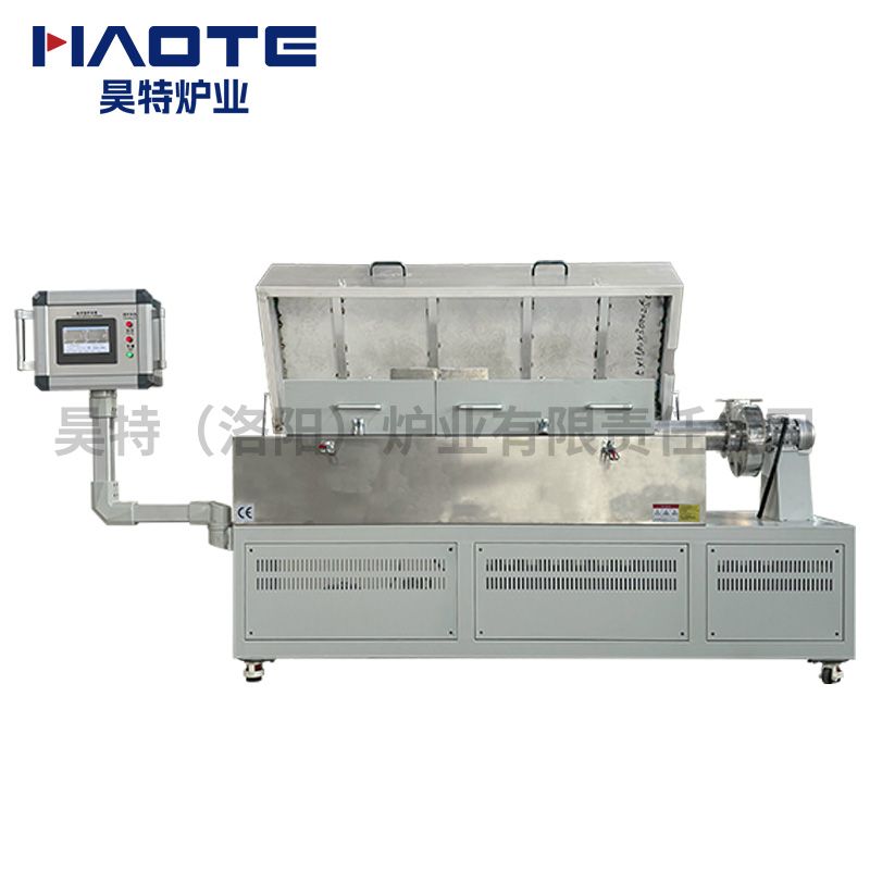  管式爐直徑60+90，橢圓形管子，加熱區1300，包含抽風機+不銹鋼罩